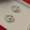 Silver Pearl Swirl Earrings 023