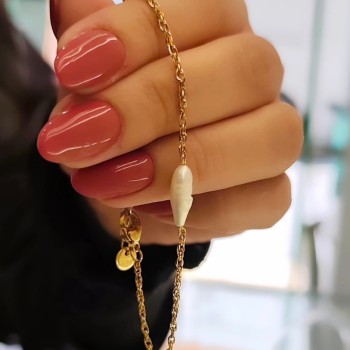 Golden Pearl Chain Bracelet 16