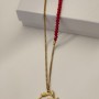 Laurel elegance necklace. Κολιε απο ανοξειδωτο ατσαλι σε χρυσο χρωμα με κοκκινους κρυσταλλους 11